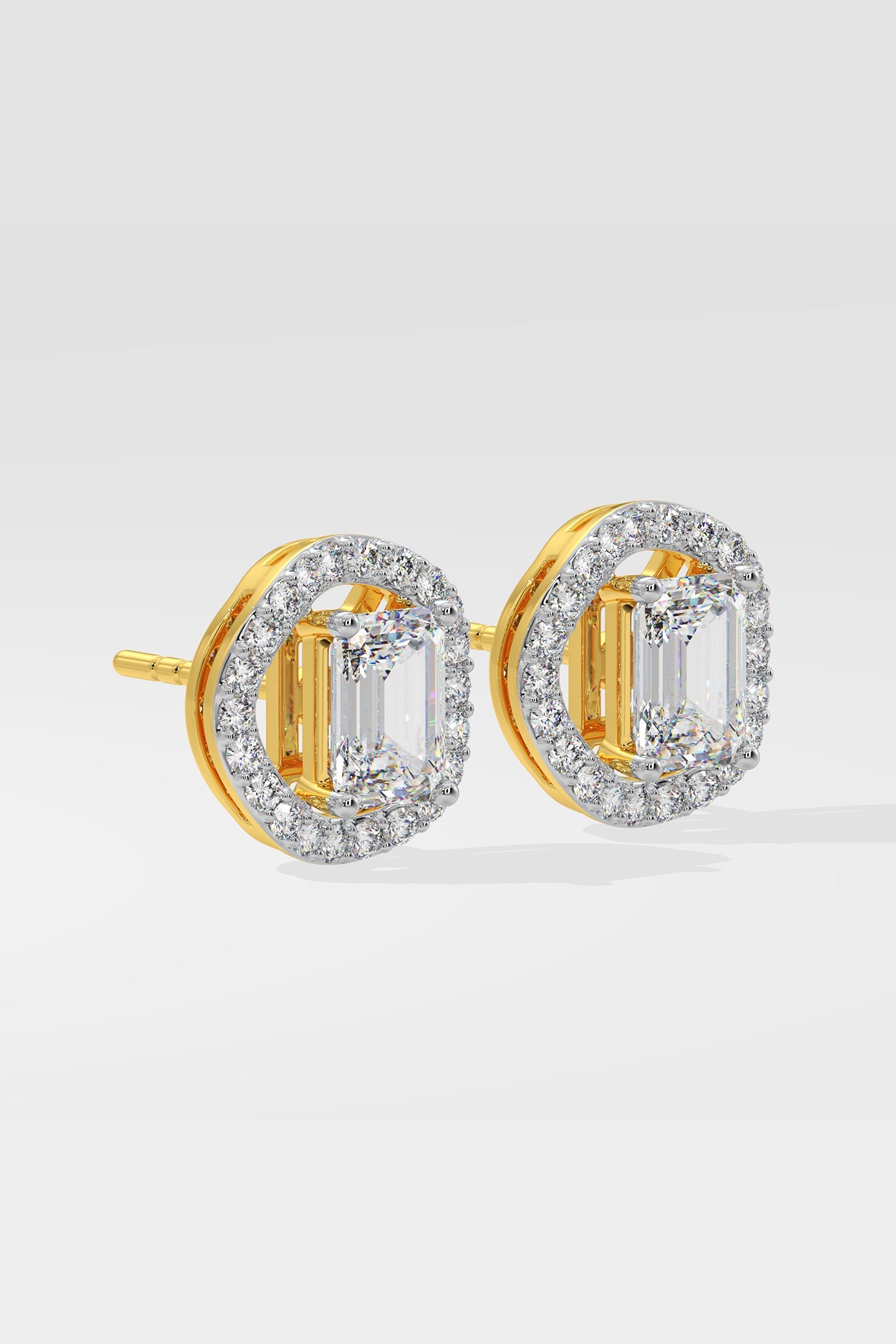 1.5 ct Solitaire Wave Halo Earrings