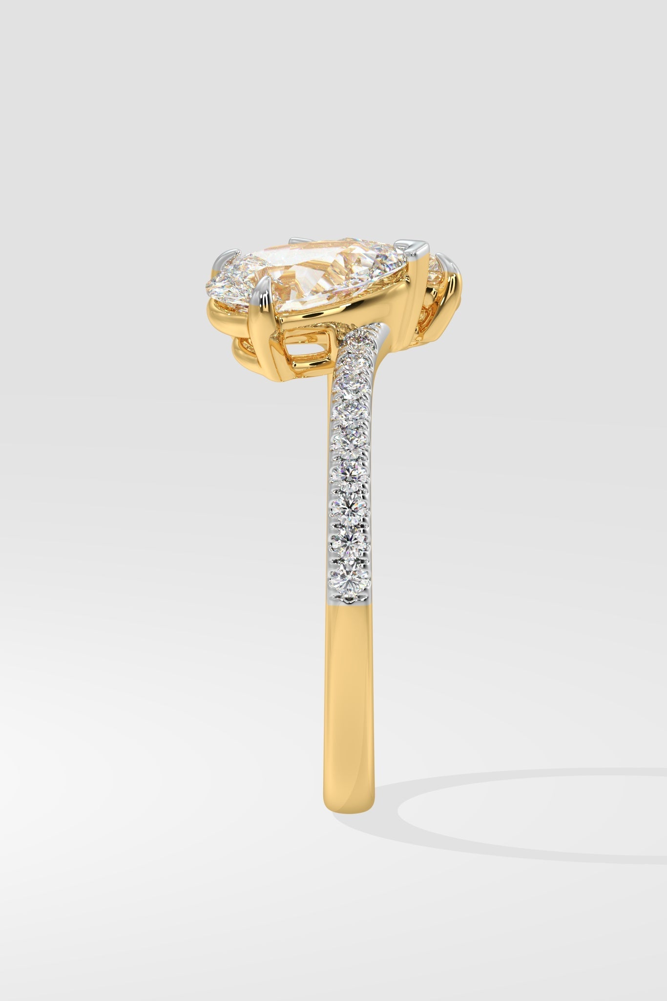 Alternate Pear Solitaire Ring