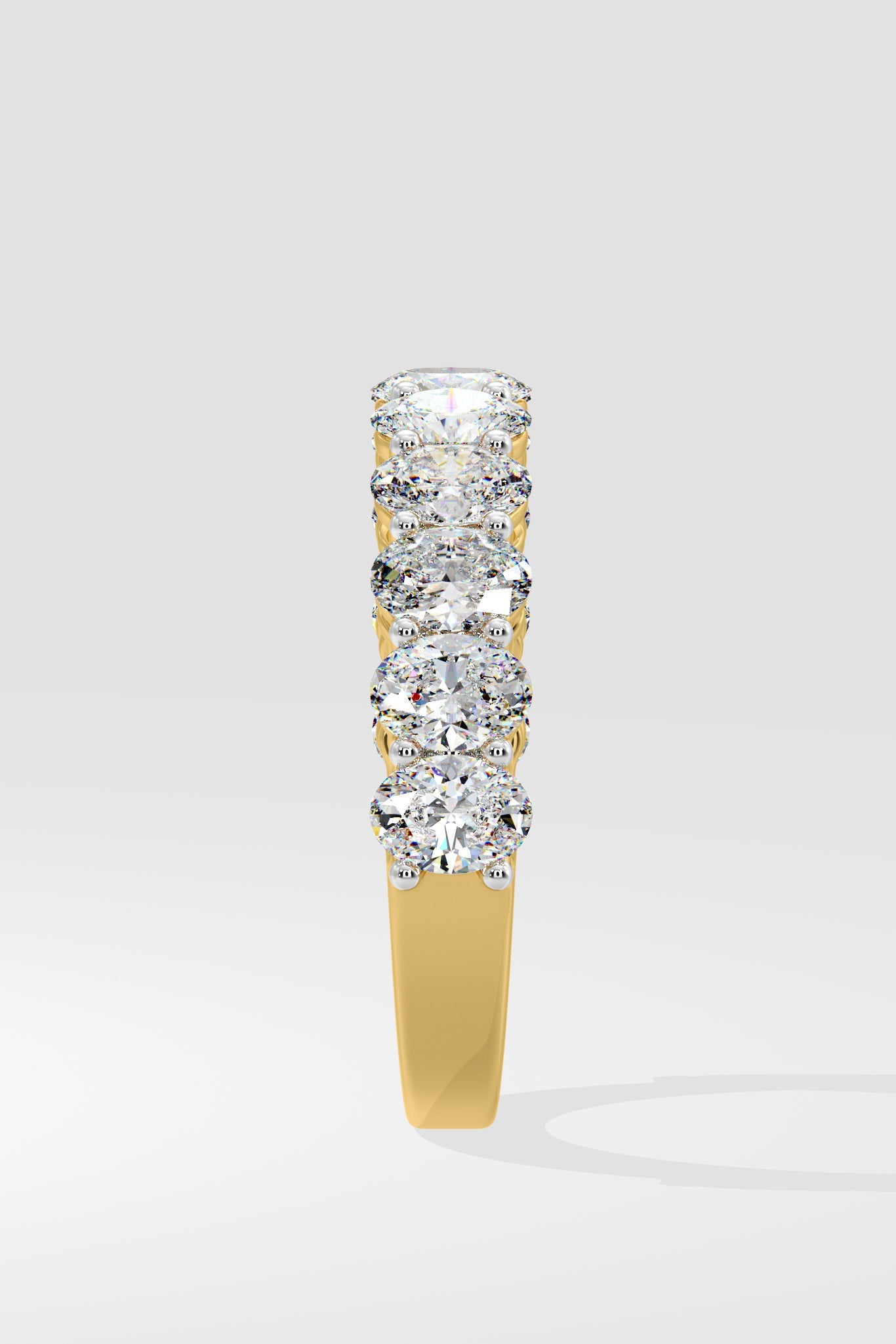 Oval Half Eternity Band