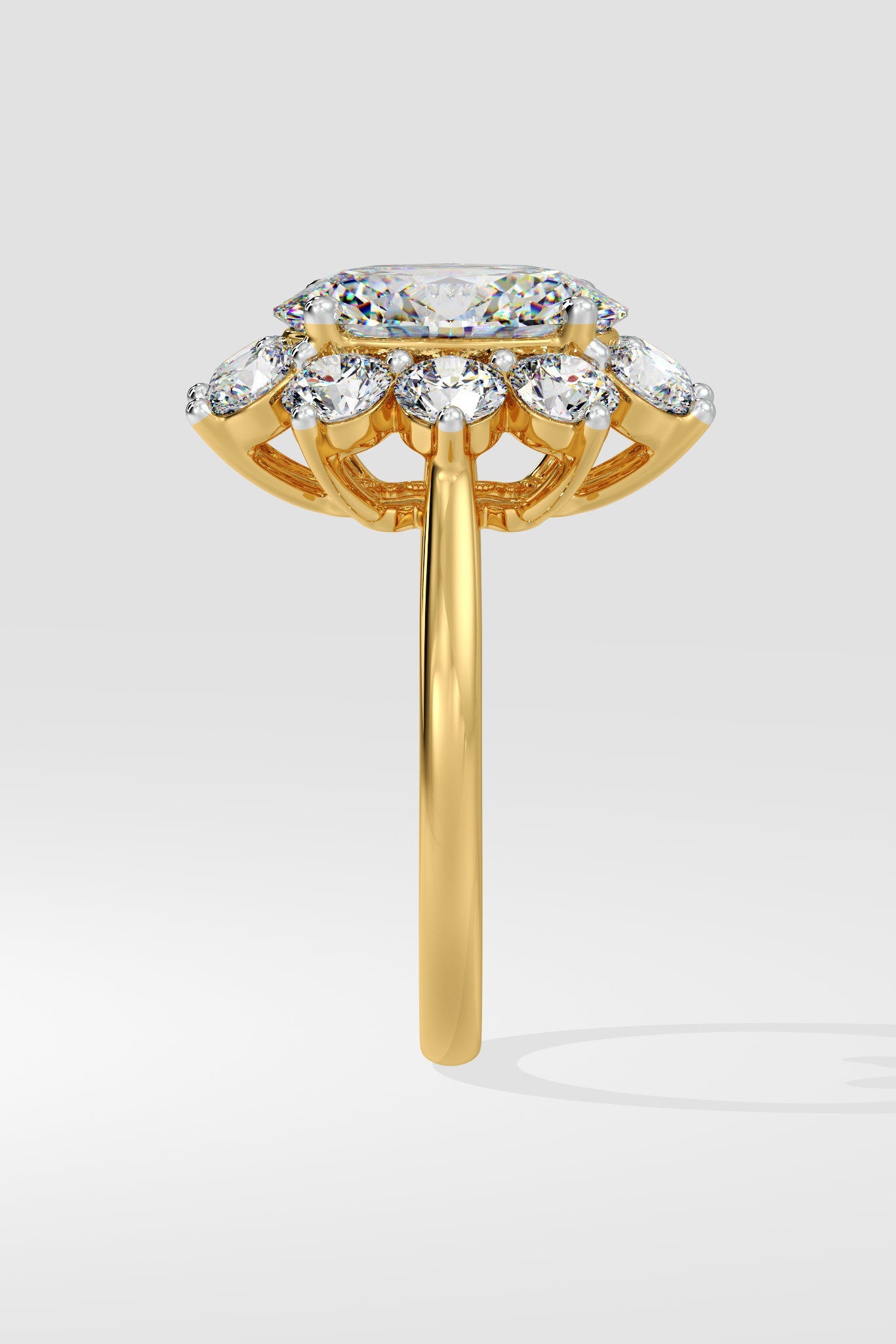 3 ct Sunburst Oval Ring