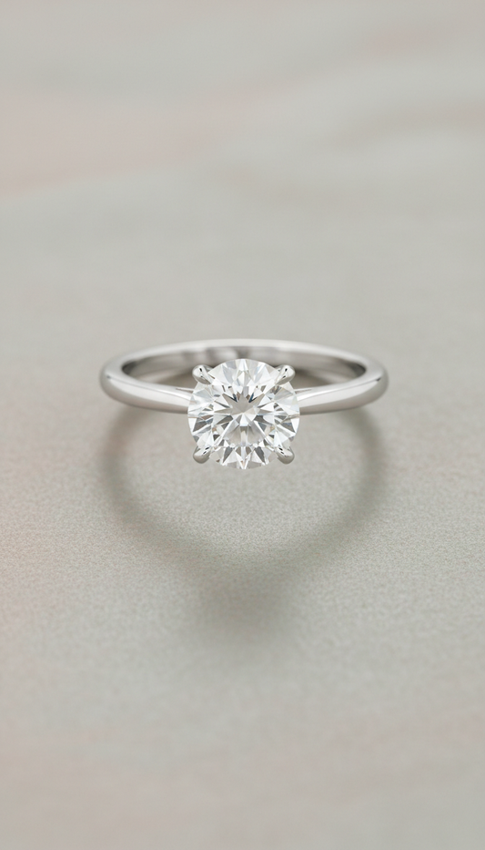 Solitaire Lab-Grown Diamond Ring White Gold