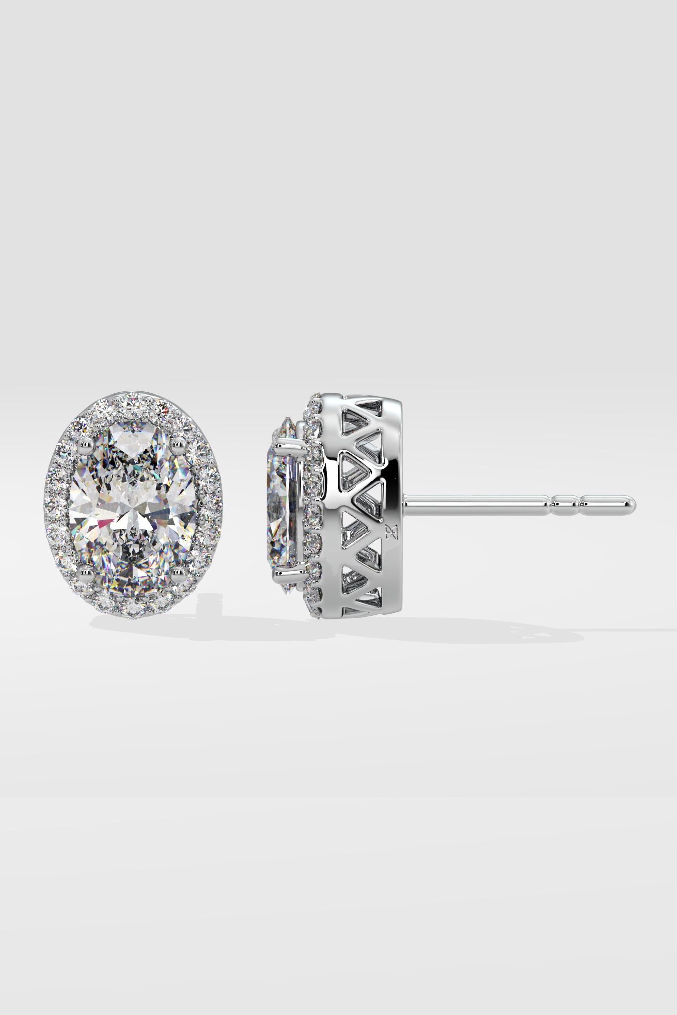 1.5 ct Oval Halo Studs
