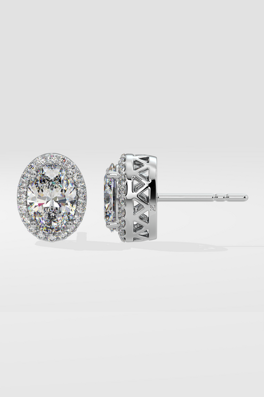 1.5 ct Oval Halo Studs