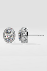 1.5 ct Oval Halo Studs