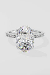 3 ct Oval Hidden Halo Ring