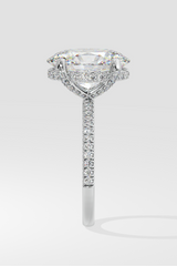 3 ct Oval Hidden Halo Ring