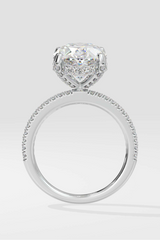 3 ct Oval Hidden Halo Ring