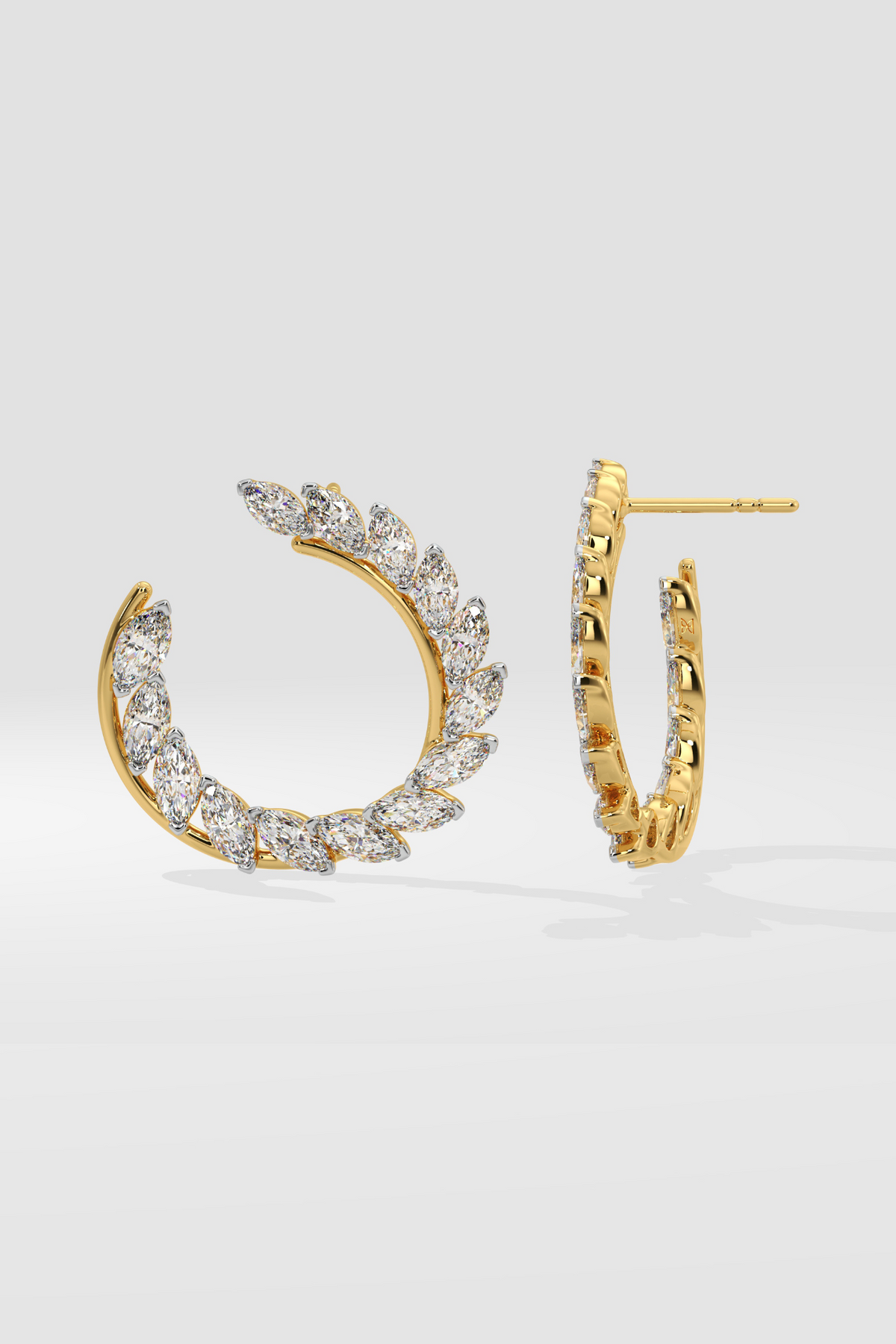 Two-Tone Marquise Front Hoops