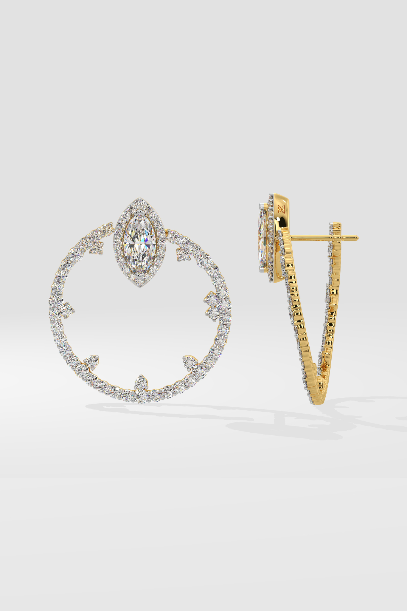 Marquise Halo Front Hoops
