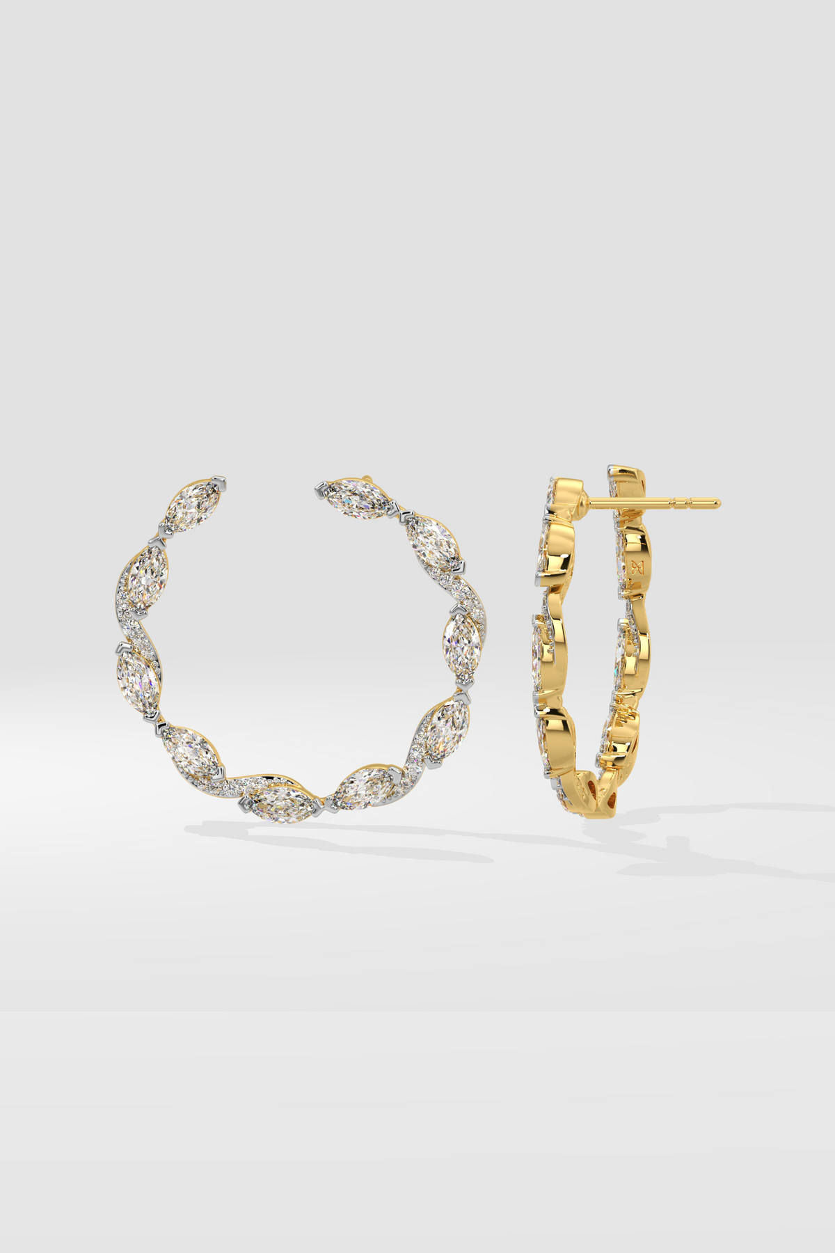 Marquise Diamond Front Hoops