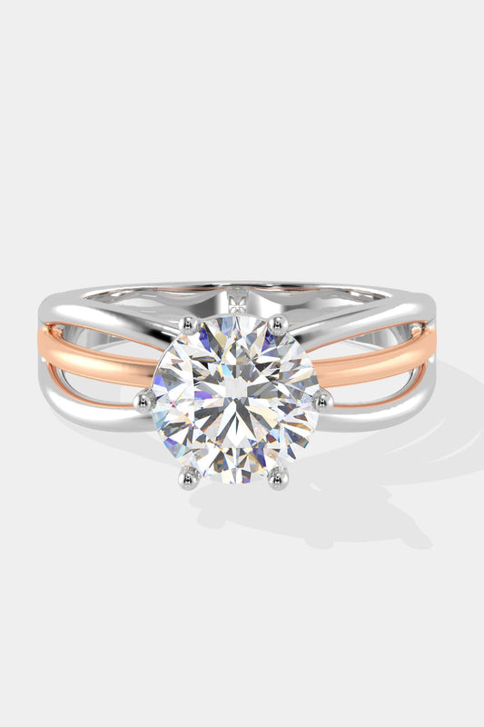 2 ct Tri-Band Solitaire Ring