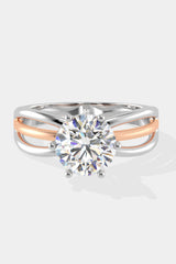 2 ct Tri-Band Solitaire Ring