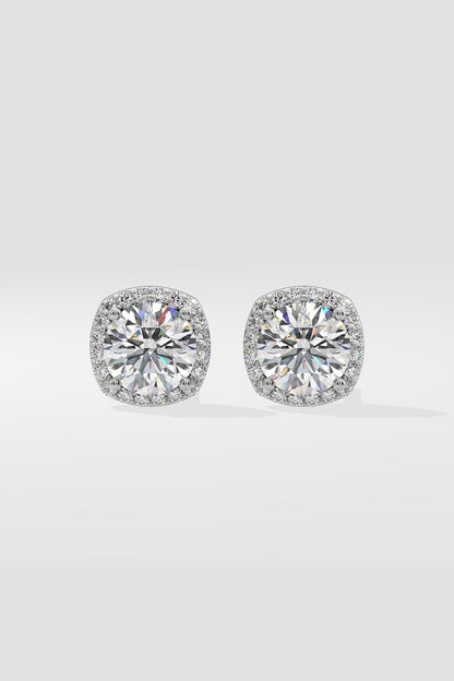 2 ct Cushion Halo Studs