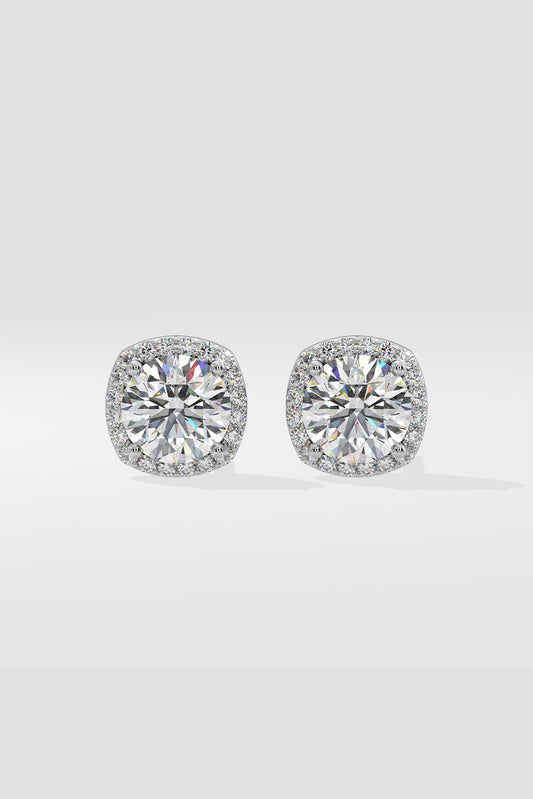 2 ct Cushion Halo Studs