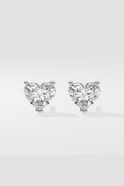 1.5 ct Classic Heart Studs