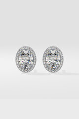 1.5 ct Oval Halo Studs