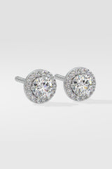 1 ct Solitaire Halo Studs