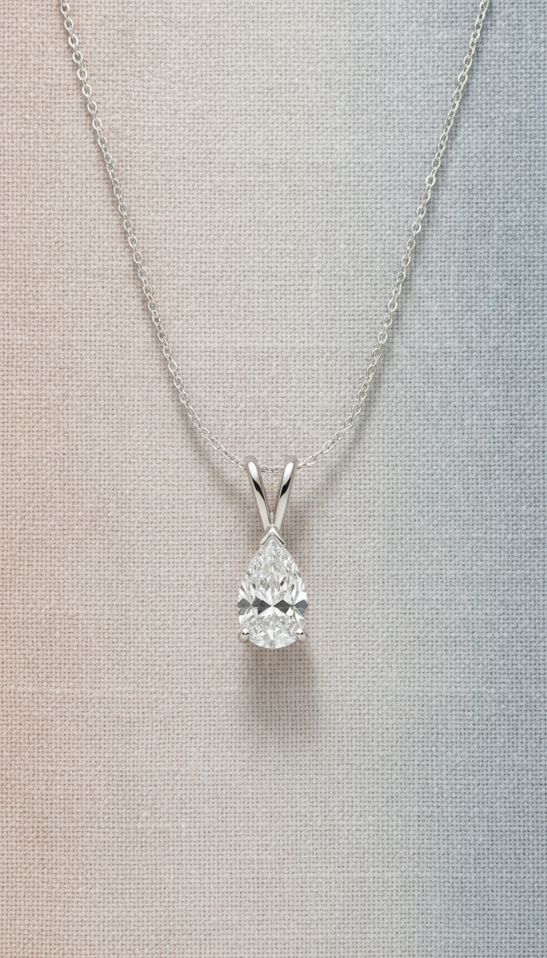 Delicate Lab-Grown Diamond Pendant Platinum