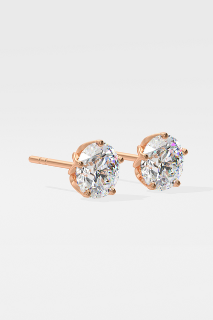 4 ct Solitaire Studs