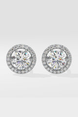 2 ct Solitaire Halo Earrings