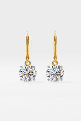 4 ct Solitaire Lever-Back Earrings