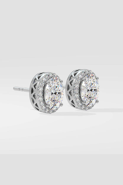 1.5 ct Oval Halo Studs