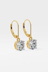 4 ct Solitaire Lever-Back Earrings