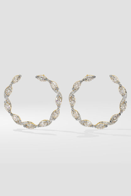 Marquise Diamond Front Hoops