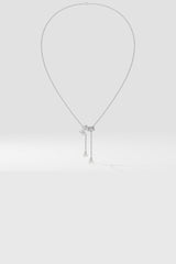 2 Stone Solitaire Necklace With Drops