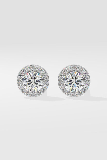 1 ct Solitaire Halo Studs