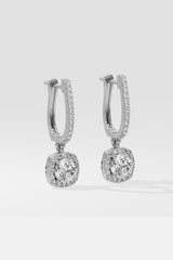 Cushion Halo Solitaire Drop Danglers