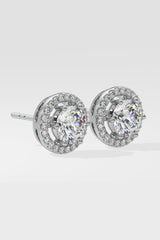 2 ct Solitaire Halo Earrings