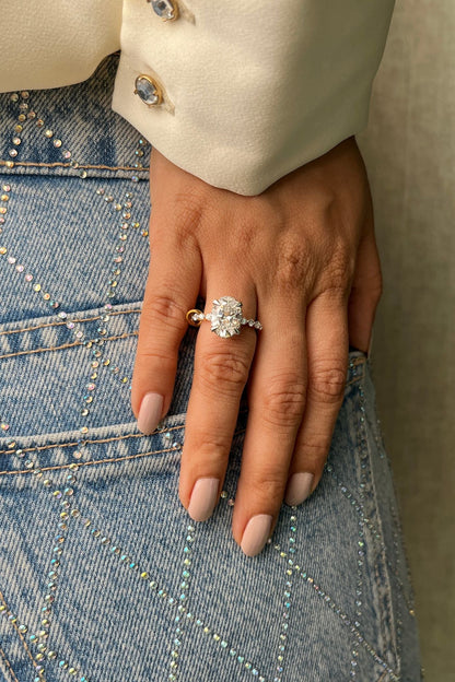 2.5 ct Oval Askew Solitaire Ring