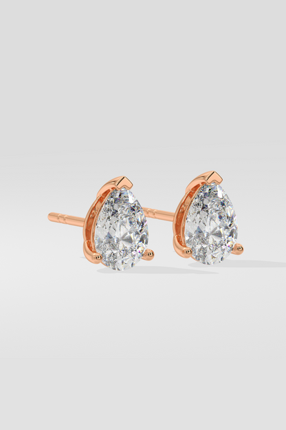2 ct Pear Studs