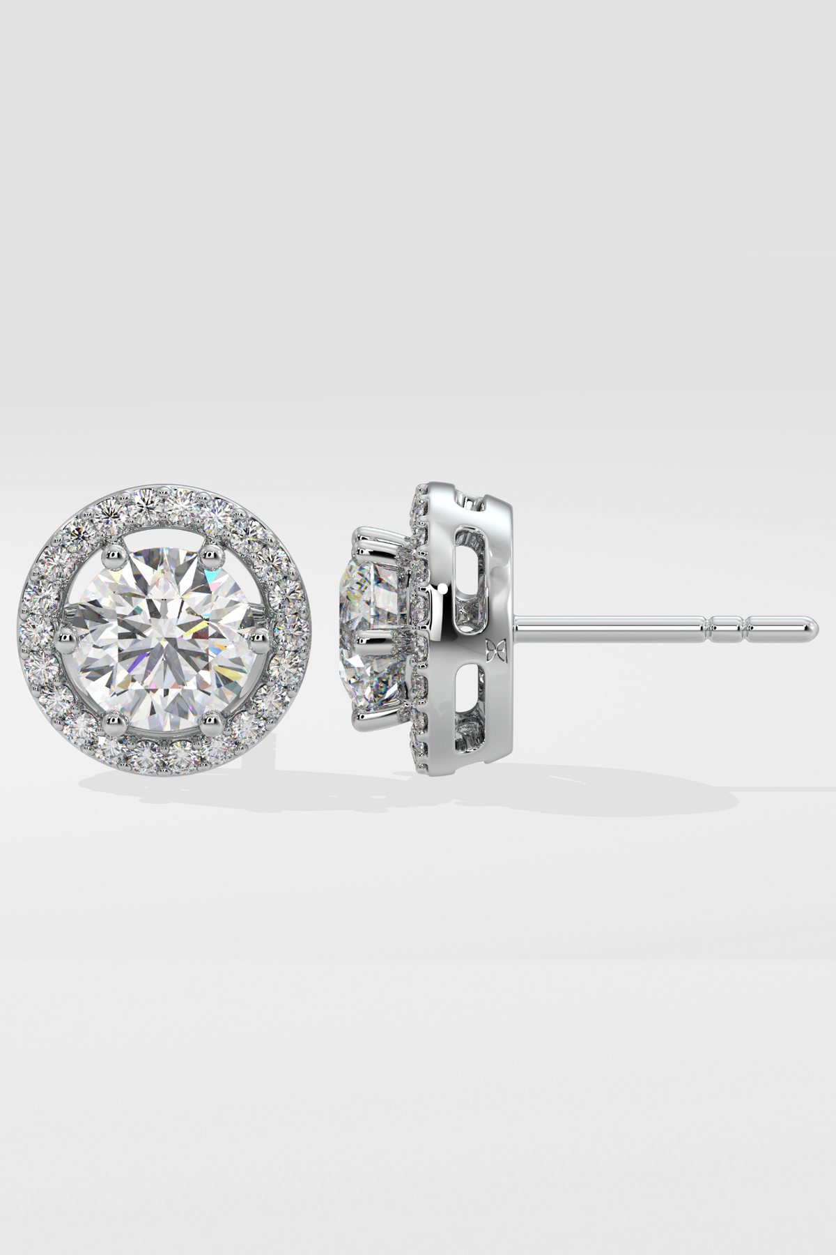 2 ct Solitaire Halo Earrings