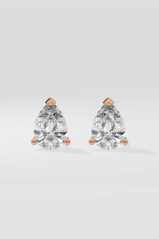 2 ct Pear Studs