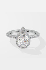 1.5 ct Pear Solitaire Halo Ring