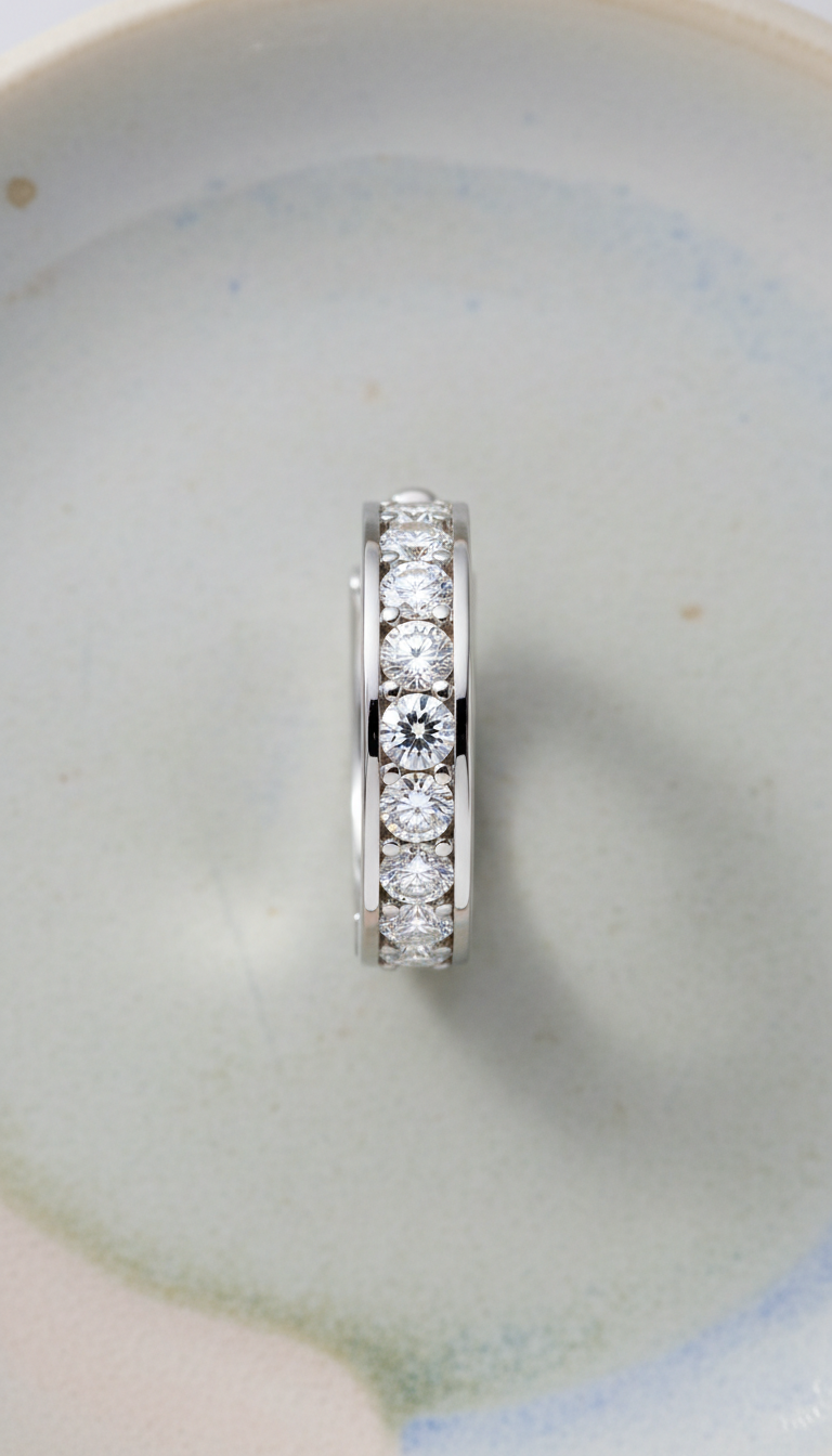 Contemporary Lab-Grown Diamond Hoop Earrings White Gold