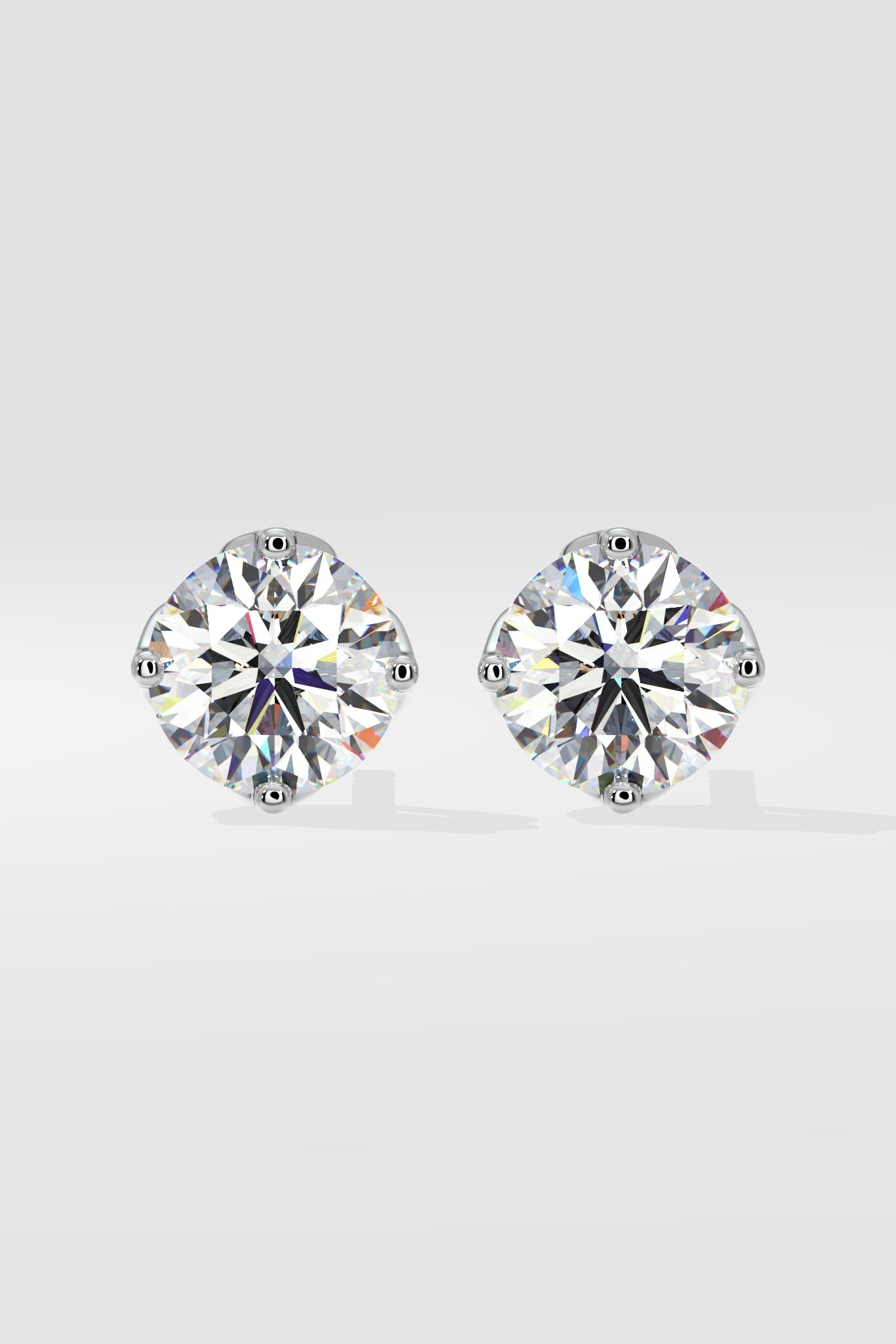 3 ct Solitaire Lotus Studs