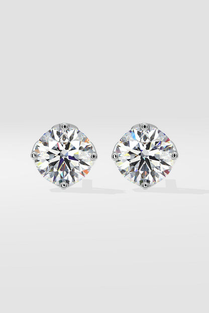 3 ct Solitaire Lotus Studs
