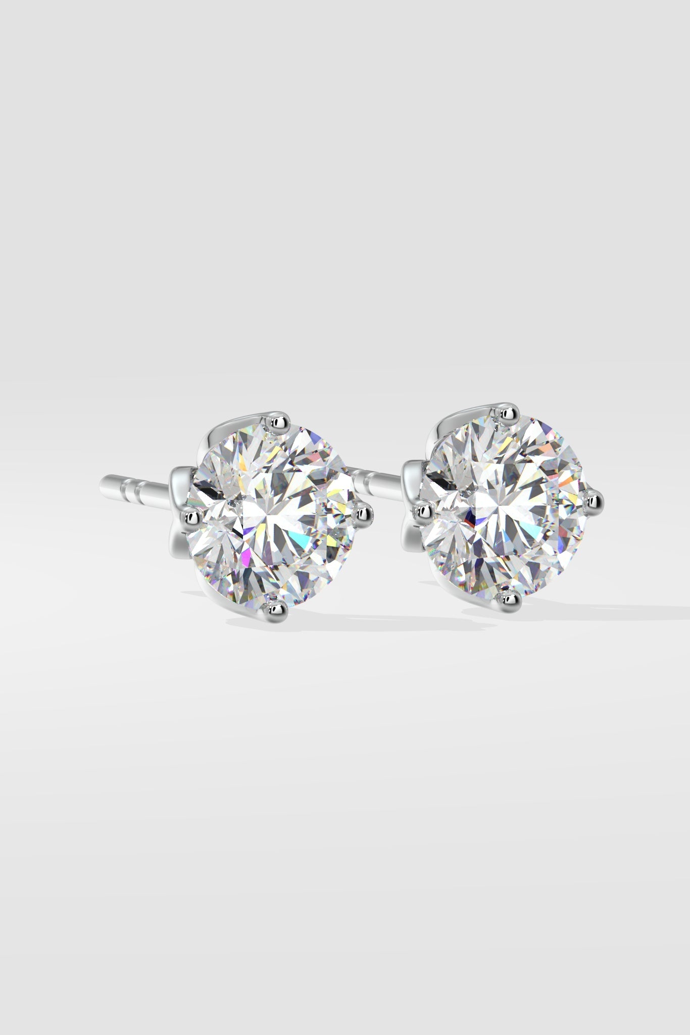3 ct Solitaire Lotus Studs