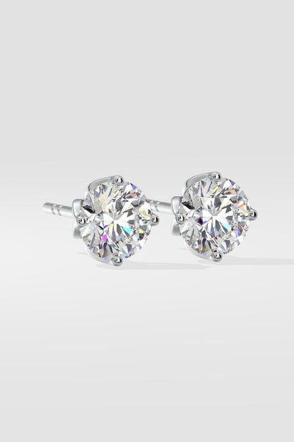 3 ct Solitaire Lotus Studs