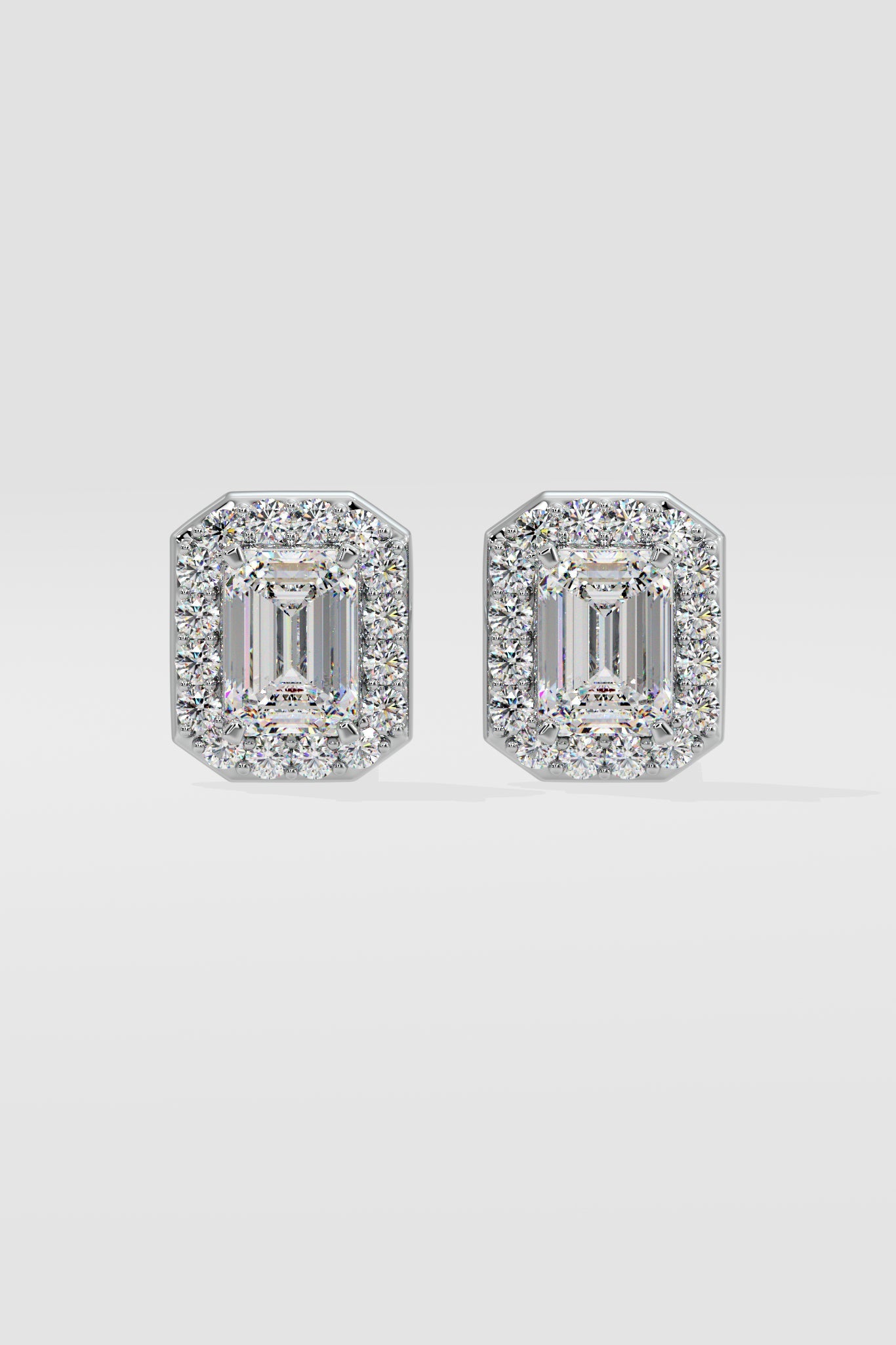 2 ct Emerald Halo Earrings
