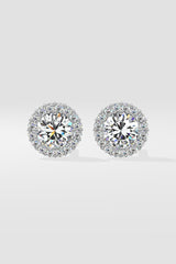 1 ct Scalloped Halo Earrings