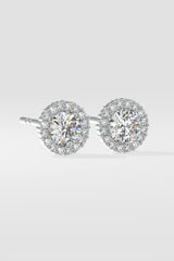 1 ct Scalloped Halo Earrings