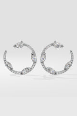 Spaced Marquise Front Hoops