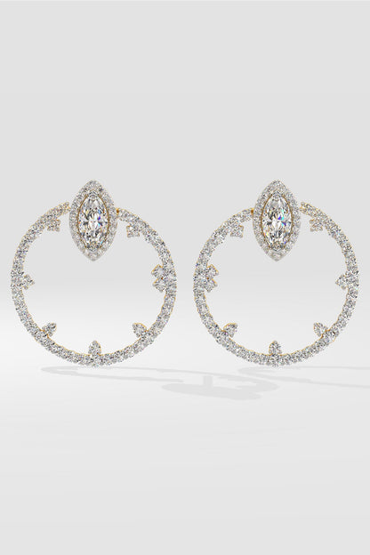 Marquise Halo Front Hoops