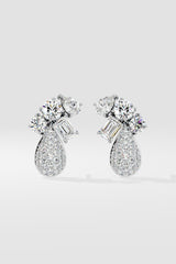 Cluster Diamond Drop Earrings