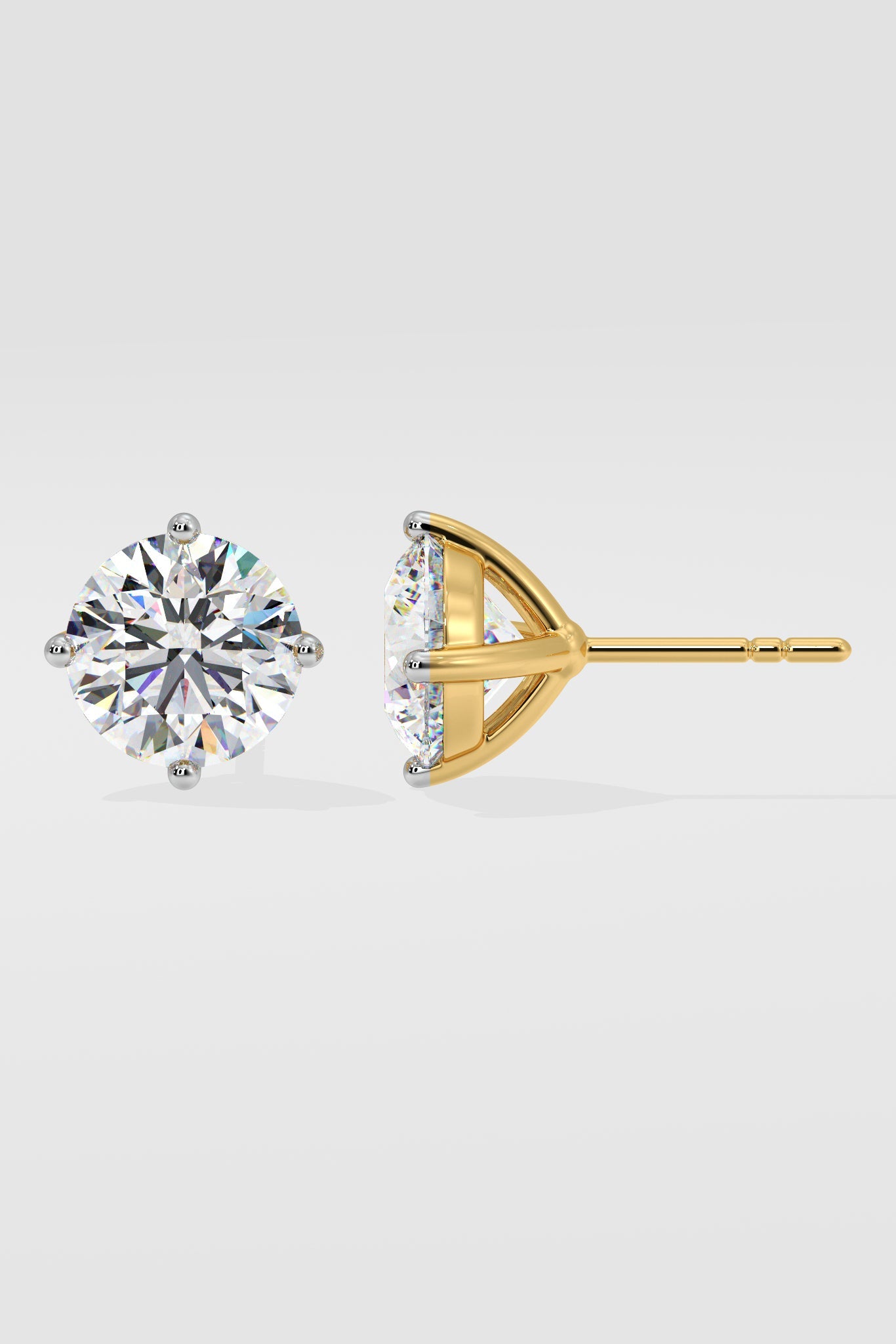 4 ct Conical Solitaire Studs