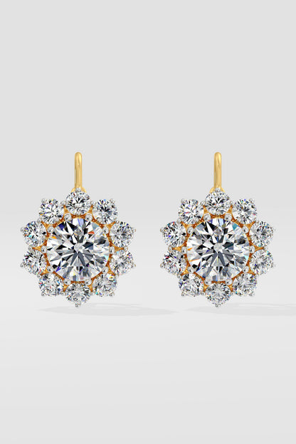 4 ct Fleur Solitaire Danglers